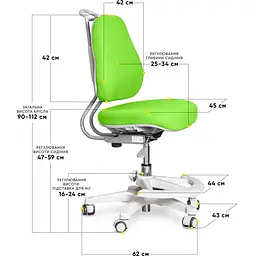 Дитяче крісло Evo-Kids Mio Ergo Lite Green (Y-507 Lite KZ) - мініатюра 3
