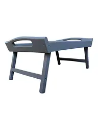 Складаний кавовий столик для сніданку в ліжко сірий 42×28×17 см №4 - мініатюра 8