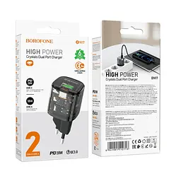 МЗП Borofone BN17 Sunlight PD20W+QC3.0 (1USB-A/1C) Transparent black - мініатюра 5