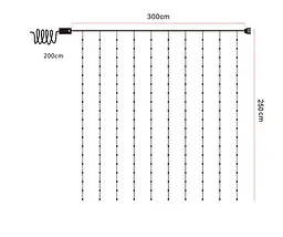 Гірлянда штора SunLamp великі краплі роси 3х2.5 метри 250 LED RGB з пультом від USB від powerban - мініатюра 5