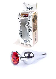 Анальна пробка Jawellery Silver BUTT PLUG Red Boss Series 64-00073 101644