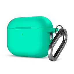 Силіконовий чохол для навушників Apple AirPods Pro 2 2022, Hang Case, бірюзовий, ультратонкий захисний кейс товщиною 2 мм, захист від подряпин, пилу та ударів, компактний, з карабіном для кріплення, ArmorStandart (ARM68589)