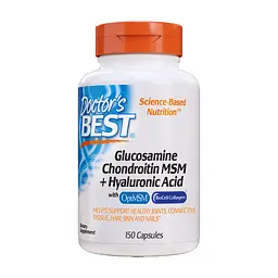 Вітамінно-мінеральний комплекс Doctor's Best Глюкозамін Хондротін МСМ + Гіалуронова Кислота, BioCell Co (DRB-00271)