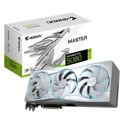 Відеокарта GeForce RTX 5080 16GB Gigabyte Aorus Master Ice (GV-N5080AORUSM ICE-16GD) - мініатюра 2