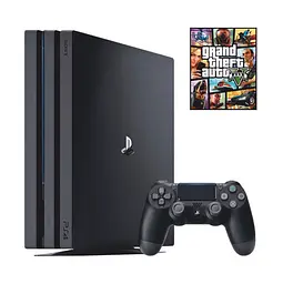 Консоль Sony PlayStation 4 PRO 1TB CUH 70-71 Black обслугована + Геймпад бездротовий DualShock 4 + Grand Theft Auto V + гарантія Б/В - мініатюра 2