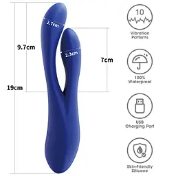Вібратор Lovetoy L’Allure Pulse 19 см (синій) - мініатюра 13