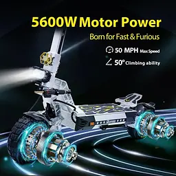 Електросамокат двомоторний Ruitoo T3 MAX (2х2800W, 60V, 30Ah) Білий - мініатюра 15