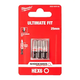Біта SHOCKWAVE MILWAUKEE, Hex6, 25мм, (3шт) - мініатюра 2