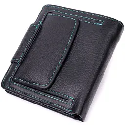 Шкіряний стильний гаманець з монетницею зовні ST Leather 19454 чорний - мініатюра 6