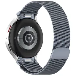 Ремінець для Samsung Galaxy Watch 4 40mm - темно-сірий ширина кріплення 20мм металевий Watchbands Milanese Button (W42-7WB59520948) - мініатюра 2