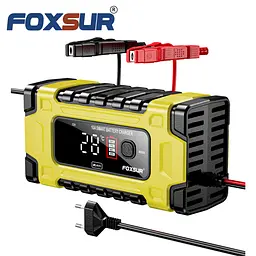 Автомобільний зарядний пристрій 12V/24V Foxsur FBC122410E Автоматичний імпульсний з функцією відновлення Yellow (19432) - мініатюра 5