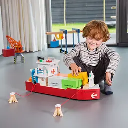 Контейнерне судно New Classic Toys із контейнерами, червоний (10900) - мініатюра 4