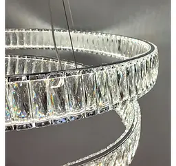 Підвісна кришталева LED-люстра Artlight 555-800CH з переплетеними кільцями, хром, 170 Вт, від 20-30 м² - мініатюра 6