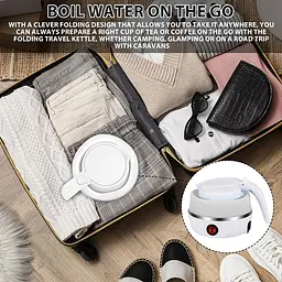 Універсальний силіконовий електричний дорожній чайник HYLLIS Electric Kettle 600 мл, Kitchen Master 87757 - мініатюра 4