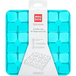 Миска-килимок для собак та котів Waudog Silicone для пошуку корму 205х205х17 мм блакитний - мініатюра 3