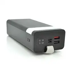 Портативний зарядний пристрій Power Bank WUW Y108 30000 mAh LED ліхтар Чорний - мініатюра 3