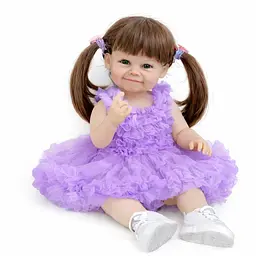 Реалістична Кукла Реборн 55 см повністю силіконова Doll Reborn Baby К0100616 - мініатюра 2