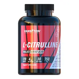 Амінокислота L-Citrulline Malate, 120 капсул Vansiton fit0019159 - мініатюра 1