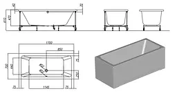Ванна акрилова Kolpa San Elektra 170x70 740681 - мініатюра 3