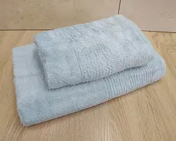 Набір турецьких бамбукових махрових рушників Cestepe 50х90+70х140 Bamboo Sarev Light Blue - мініатюра 5