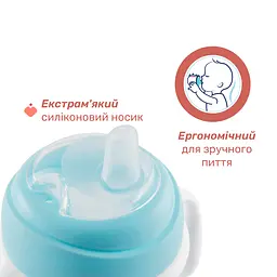Поїльник з м'яким носиком Chicco Transition Cup 200 мл 4м+ блакитний (06911.25) - мініатюра 6