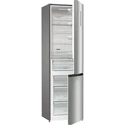 Холодильник із нижньою морозильною камерою Gorenje NRK6202EBXL4 200х60х60см 2 двері 235(96) л А++ NoFrost+ LED дисплей чорний (NRK6202EBXL4) - мініатюра 2