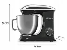 Тістоміс міксер планетарний Zeegma PLANEET CHEF BLACK 2200 Вт - мініатюра 8