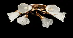Люстра стельова Splendid Ray L10008/6, 6 ламп, метал і скло, золотий/бронзовий/білий, 60 см, сучасний стиль для дому