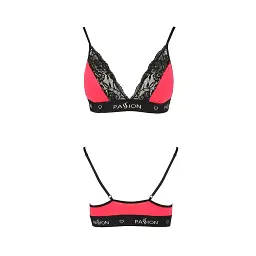 Еластичний топ з мереживом Passion TOP red-black L - мініатюра 2