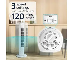 Вентилятор колонний підлоговий DOMOTEC MS-1627 45Вт Білий - мініатюра 7