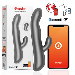 Смарт вібратор-кролик з рухливою голівкою VIBRATION ROTATION, колір: чорний Oninder (Іспанія) Oninder O937676 103051 - мініатюра 1