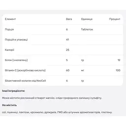 Колаген + Вітамін С NeoCell тип 1&3, 250 таблеток - мініатюра 3