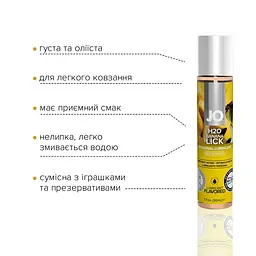Змазка на водній основі JO H2O — Banana Lick (30 мл) без цукру, рослинний гліцерин - мініатюра 3