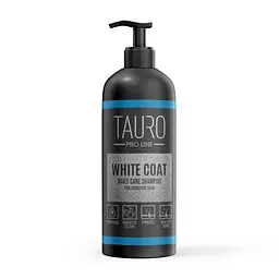 Шампунь Tauro Pro Line для собак і кішок з білим хутром щоденний догляд White Coat Daily Care 1000 мл