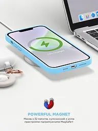 Силиконовый чехол с MagSafe для Apple iPhone 14, ICON2 MagCase, голубой, противоударный, панель с мягкой подкладкой, защита всего корпуса, поддержка беспроводной зарядки, совместим с защитными стеклами и пленками, ArmorStandart (ARM68390) - мініатюра 9