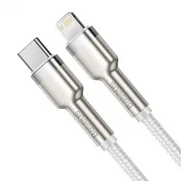 Кабель Baseus Cafule Metal Cable Type-C to Lightning PD 20W 1m CATLJK-A02 White - мініатюра 2