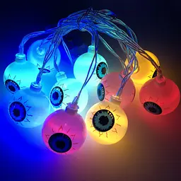 Гирлянда на Хэллоуин Глаза 10 led 150 см 4 см разноцветная - миниатюра 6
