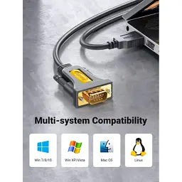 Кабель для передачі даних USB to COM M 1.5m DB9 RS-232 CR104 black Ugreen (20211) - миниатюра 9