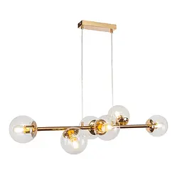 Люстра LED Levistella 7521010-6 GD+CL, 6 плафонів, метал, золото, прозоре скло - мініатюра 4