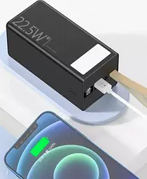 Зовнішній акумулятор Повербанк 50000 mAh WUW Y500 22.5W з ліхтариком (Black&White) - мініатюра 3