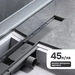 Трап для душу лінійний AM.PM Primeflow Cut Gradient 800 мм, універсальний затвор, хром (W02SC-P11-080-01SB) - мініатюра 6