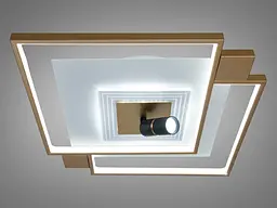 Сучасна LED люстра Diasha 5533WH+G dimmer біло-золота 70W з поворотним механізмом - мініатюра 2