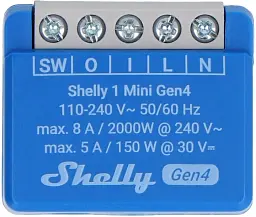 Розумне реле Shelly 1 Mini Gen4 - мініатюра 3