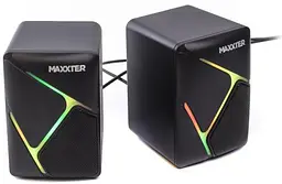 Колонки 2.0 Maxxter CSP-U004RGB чорний, 2 x 3 Вт, пластиковий корпус, живлення від USB, RGB підсвічування
