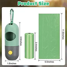 Диспенсер для пакетів із ліхтариком Dog Poop Bag Holder with Flash Light синій 1 рулон у комплекті - мініатюра 5