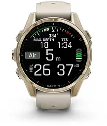Смарт-годинник Garmin Fenix 8 43mm AMOLED Sapphire Soft Gold w. Fog Gray/Dark Sandstone S. Band (010-02903-10/11/18) - мініатюра 5
