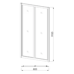 Душові двері Eger Bifold 80x195 см розсувні прозоре скло профіль хром 599-029-80, прозорий, хром - мініатюра 3