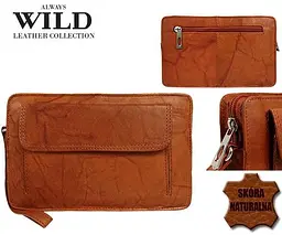 Чоловіча шкіряна барсетка-клатч Always Wild 1264BS Рудий - мініатюра 5