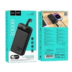 Power Bank Hoco J123B Element 22.5W+PD20W fully compatible power bank with digital display(30000mAh) Black - мініатюра 4