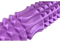Масажний ролик EasyFit Grid Roller 33 см v.1.2 із заглушками із двох сторін Фіолетовий (EF-2022a-V) - мініатюра 3